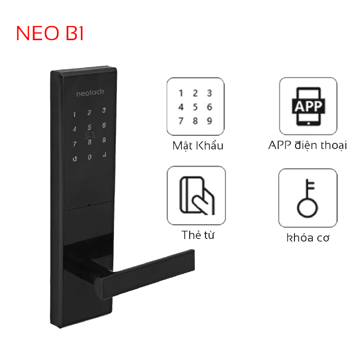 Khóa cửa thẻ từ thông minh qua App giá rẻ Neob1