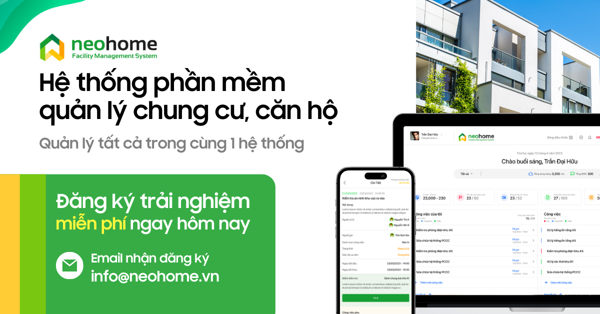 Phần mềm quản lý vận hành tòa nhà chung cư neoHome với chức năng bodyCam, kiểm soát ra vào